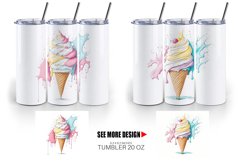 Watercolor Ice Cream | Tumbler Sublimation Wrap Product Image 5