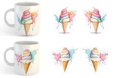 Watercolor Ice Cream | Mug sublimation design Product Image 4