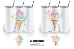 Watercolor Ice Cream | Tumbler Sublimation Wrap Product Image 6