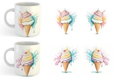Watercolor Ice Cream | Mug sublimation design Product Image 5