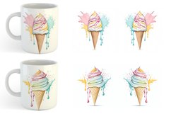 Watercolor Ice Cream | Mug sublimation design Product Image 2