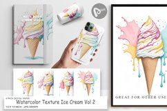 Digital Paper Watercolor Ice Cream Product Image 1