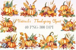 Watercolor Thanksgiving Clipart Bundle Product Image 1