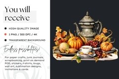 Traditional Thanksgiving Tea Watercolor Clipart Product Image 2