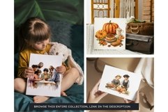 Traditional Thanksgiving familiy Watercolor Clipart Product Image 2