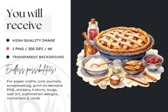 Traditional Thanksgiving cake Watercolor Clipart Product Image 2