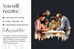 Traditional Thanksgiving familiy Watercolor Clipart Product Image 2