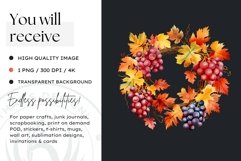 Traditional Thanksgiving wraith Watercolor Clipart Product Image 2