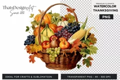 Traditional Thanksgiving fruits Watercolor Clipart Product Image 1