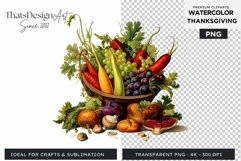 Traditional Thanksgiving Fruits Watercolor Clipart Product Image 1