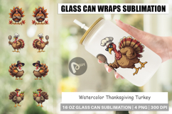 Thanksgiving Turkey Glass Can Product Image 1