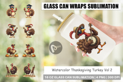 Thanksgiving Turkey Glass Can Product Image 1