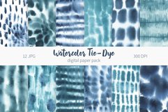 Watercolor Tie-Dye digital paper pack. Hand painted Tye Dye Product Image 1