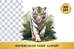 5 png Watercolor tiger Clipart , Animal Sublimation Bundle Product Image 5