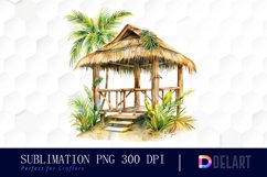 Tiki Hut Illustration Clipart Product Image 1