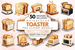 Watercolor Toaster Clipart Bundle Product Image 1