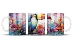 Toucan Mug Wrap Sublimation Designs, Toucan Mug Wrap, Toucan Png