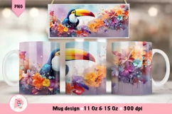 Toucan Mug Wrap Sublimation Designs, Toucan Mug Wrap, Toucan Png