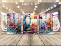 Toucan Mug Wrap Sublimation Designs, Toucan Mug Wrap, Toucan Png