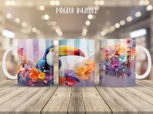 Watercolor Toucan Mug Wrap For 11 oz and 15 oz Product Image 2