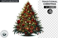 Watercolor Christmas Tree Clipart PNG Product Image 1