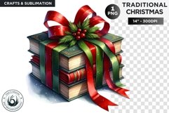 Watercolor Christmas books Clipart PNG Product Image 1