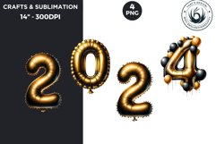 Watercolor Black &amp; Gold New Year Clipart Product Image 1