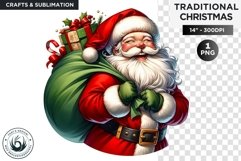 Watercolor Christmas santa claus Clipart PNG Product Image 1