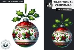 Watercolor Christmas baubles Clipart PNG Product Image 1