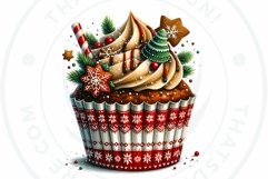 Traditional Christmas Cupcakes Clipart PNG Bundle Product Image 6