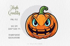 Halloween Pumpkin PNG sublimation, Cartoon Pumpkin Face Product Image 2