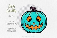 Halloween Pumpkin PNG sublimation, Cartoon Pumpkin Face Product Image 2