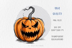 Halloween Pumpkins PNG sublimations, Cartoon Pumpkin Faces Product Image 2