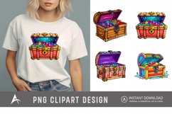 Watercolor Treasure Chest Clipart Product Image 1