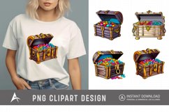 Watercolor Treasure Chest Clipart Product Image 1
