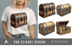 Watercolor Treasure Chest Clipart Product Image 1