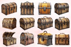 Watercolor Treasure Chest Clipart Bundle Product Image 2