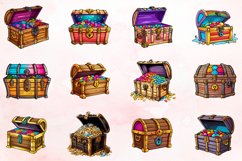 Watercolor Treasure Chest Clipart Bundle Product Image 2