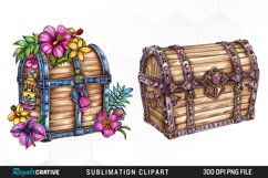 Watercolor Treasure Chests Design Clipart Product Image 1