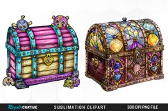 Watercolor Treasure Chests Design Clipart Product Image 1