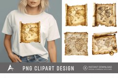 Watercolor Treasure Map Clipart Product Image 1