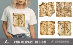 Watercolor Treasure Map Clipart Product Image 1