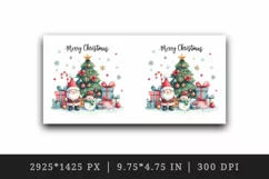 Watercolor tree gift gnome Santa Claus hat snowman Merry Christmas quote print 20 oz tumbler skinny mug wrap clipart t-shirt sublimation printable design