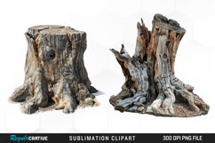 Watercolor Tree Stump Graphics Clipart Product Image 1