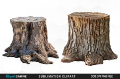 Watercolor Tree Stump Graphics Clipart Product Image 1