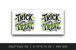 Watercolor Trick or Treat text black neon green quote lettering Halloween print tumbler skinny mug wrap clipart t-shirt sublimation printable design