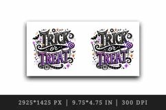 Watercolor Trick or Treat text black neon purple quote lettering Halloween print tumbler skinny mug wrap clipart t-shirt sublimation printable design