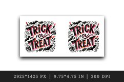 Watercolor Trick or Treat text black neon red quote lettering Halloween print tumbler skinny mug wrap clipart t-shirt sublimation printable design