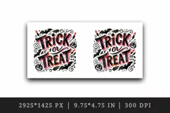 Watercolor Trick or Treat text black neon red quote lettering Halloween print tumbler skinny mug wrap clipart t-shirt sublimation printable design