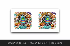 Watercolor trick-or-treating child in costume Monster Mash quote Halloween print tumbler skinny mug wrap clipart t-shirt sublimation printable design